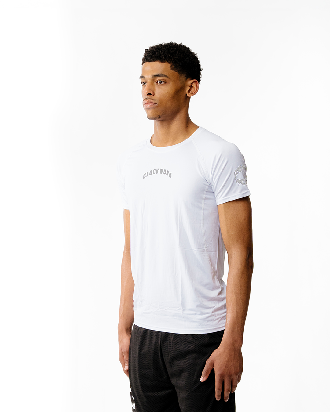 SILVER CLOCKWORK Compression Shirt - logo on both sleeves